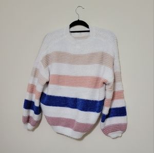 Striped Multicolor Crew Neck Sweater
